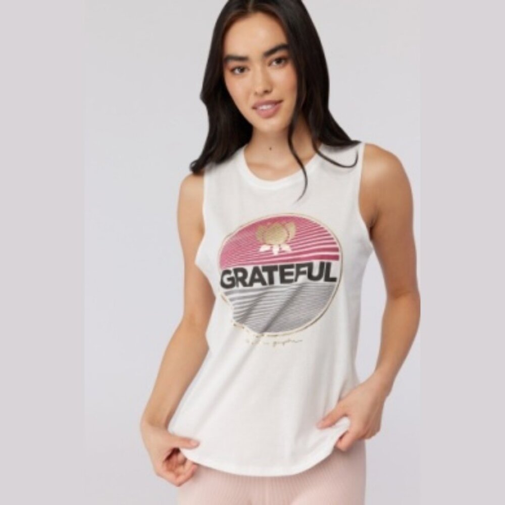 NWT - Spiritual Gangster Grateful Muscle Tank – White